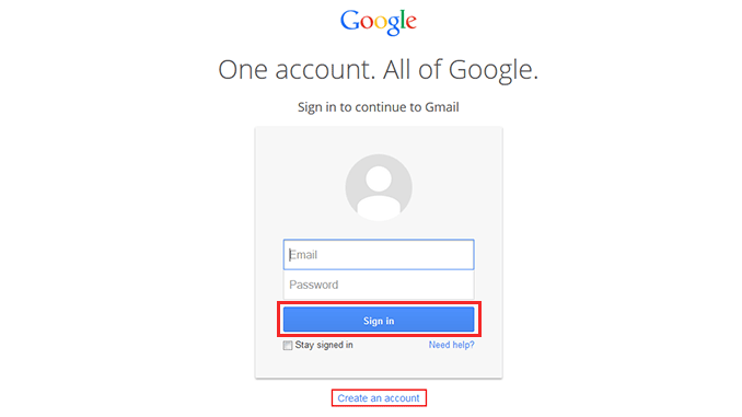 gmail sign up login