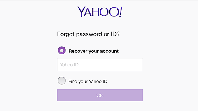 Yahoo Mail recovery