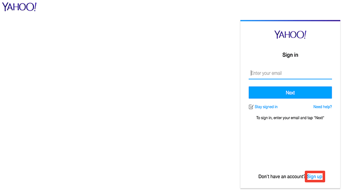 Yahoo Mail sign in