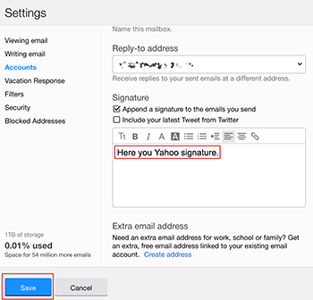 Create Yahoo Signature