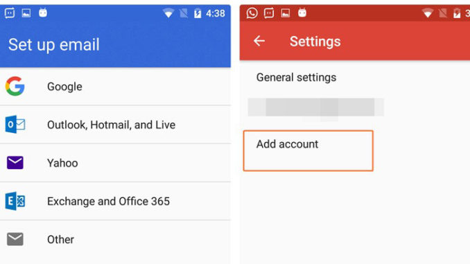 Add account Gmail App