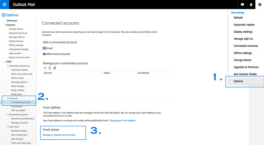 how to change primary alias phone number in microsoft account